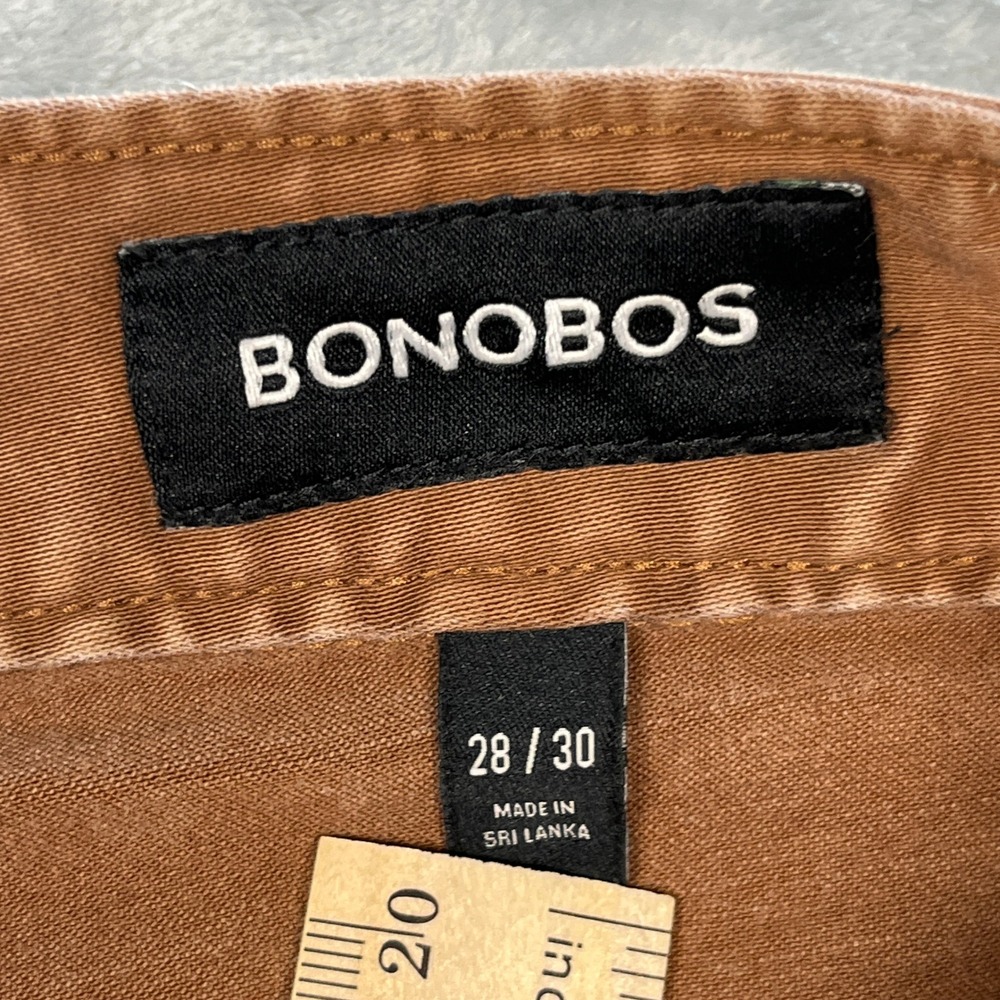 Bonobos Slim Taper Pants Jeans Mens 28x30 Brown Olimpias Italian Cotton Chinos - Picture 11 of 15